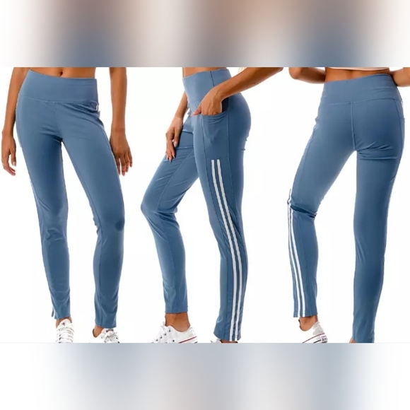 HIGH WAIST SLIMMING LEGGINGS ACTIVE YOGA WORKOUT WITH TECH POCKETS XL-3XL - Picture 2 of 14